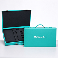 Boîte de mahjong personnalisée, bois + cuir PU, motif/taille/couleur personnalisés, styles multiples, qualité supérieure
