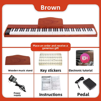 Electric Piano Keyboard Beginners Adults Home Use Wooden 88-Key Weighted Keyboard 100 Rhythms 1000 Tones 3.5mm Headphone Nastar