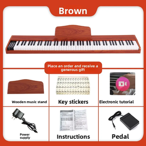 Piano Eléctrico de 88 Teclas con Peso, <span class=keywords><strong>para</strong></span> Principiantes y Adultos, Uso Doméstico, de Madera, 100 Ritmos, 1000 Tonos, con Conector <span class=keywords><strong>para</strong></span> Auriculares de 3.5mm, Marca Nastar - Product Image 3