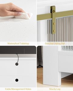 <span class=keywords><strong>Mueble</strong></span> de <span class=keywords><strong>TV</strong></span> para <span class=keywords><strong>TV</strong></span> de <span class=keywords><strong>65</strong></span> <span class=keywords><strong>pulgadas</strong></span> Soporte de <span class=keywords><strong>TV</strong></span> moderno de mediados de siglo con puerta de Granero Centro de entretenimiento con luz LED - Product Image 4