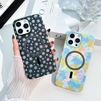 Coque de téléphone portable magnétique de couverture arrière transparente TPU + pc de luxe électrolytique pour iPhone Mobiles avec protection de Film d'objectif