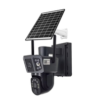 Caméra de sécurité PTZ dôme extérieure à double objectif 4G SIM WiFi alimentée par batterie solaire avec détection humaine, double écran 2K, étanche IP65