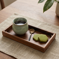 Plateau de service en bois massif, petit plateau rectangulaire pour café, thé, dessert, collations, pour la maison, le café