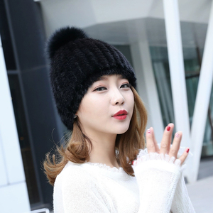 Bán Buôn <span class=keywords><strong>2025</strong></span> Mùa Đông Của Phụ Nữ Beanies Vòng Chồn Lông Xô Hat Lạnh Bằng Chứng Co Giãn Và Lông Thú Thật Hat - Product Image 6