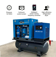 Compresor de Aire de Tornillo Industrial de 20HP con Secador y Tanque de 300L, CA 220-240V, para Reparación de Automóviles, Uso Industrial y Corte Láser
