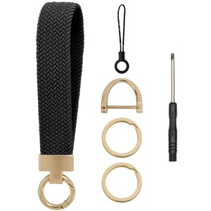 Chaveiro Elástico Trançado Personalizável para Carro, Cordão para Crachá de Trabalho, Chaveiro de Pulso, Pingente de Hardware - Product Image 2