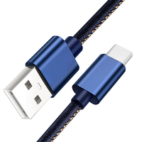 Câble USB Type-C à charge rapide PD haute vitesse, en denim, certifié CE RoHS, conducteur en cuivre pur pour appareils Android et iOS