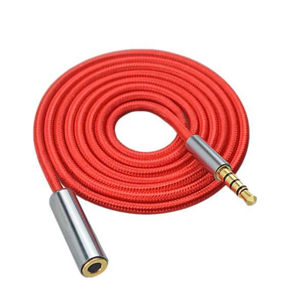 Jianhan Aluminum Case 3.5mm 4pole Audio Aux Male to Female Audio Cable for Car Aux OEM/ODM