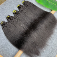 Extensions de cheveux humains vierges vietnamiens de grande qualité, cuticules alignées, texture Kinky Straight, double épaisseur, en lots, pour professionnels