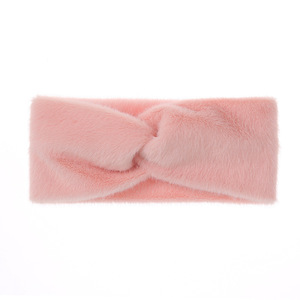 Diadema de punto cruzado de felpa, accesorios para el cabello de lana con borde ancho para otoño e invierno, protección para los oídos, gorro, cintas para el cabello cálidas - Product Image 5