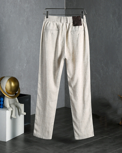 <span class=keywords><strong>Pantalon</strong></span> long homme en <span class=keywords><strong>lin</strong></span>, nouveau style d'été, taille élastique, athlétique, décontracté, frais, infroissable, coupe droite, taille haute, de créateur # L P-7726 - Product Image 5