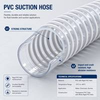 Tuyau d'aspiration en PVC flexible noir ondulé léger de 22, 24 pouces (4,250 mm), 2 pouces (70 mm), 6 pouces (30 mm), 10 pouces (250 mm) pour l'eau