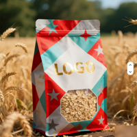 Sachets refermables en Mylar de qualité alimentaire avec fenêtre transparente, fermeture éclair refermable pour l'emballage des aliments et du thé, taille personnalisée disponible