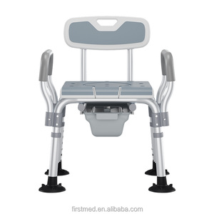 Silla de Ducha y Comodidad <span class=keywords><strong>para</strong></span> el Lado de la Cama, Ajustable en 6 Niveles de Altura con Ventosas, Resistente, Portátil y Ligera <span class=keywords><strong>para</strong></span> Personas Mayores - Product Image 1