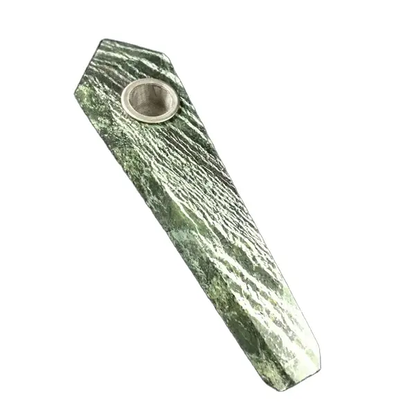 Tubos de piedra de cebra para fumar, pipa de cristal para fumar, jaspe, verde, para curación, exquisitos regalos de cristal