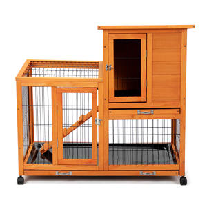 Cage à <span class=keywords><strong>lapin</strong></span> <span class=keywords><strong>d</strong></span>'<span class=keywords><strong>intérieur</strong></span> en bois bon marché et personnalisée avec plateau amovible en plastique et roulettes, design coupe-vent - Product Image 1