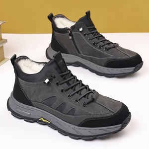 Snow Boots Men Ankle <b>Bootie</b> Round Toe Fur Lining Rubber Outsole Winter Warm Thickened Outdoor Shoes - Product Image 2