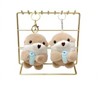 Porte-clés en peluche Otter Fish mignon, pendentif créatif pour sac à main, sac à dos et clés de voiture