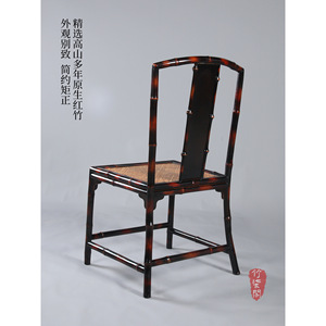 Bamboo Armchair Red Lacquer Chinese Style Living Room Chair Handmade Guizhou Origin - Product Image 3