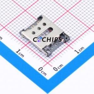 NANO SIM 7P-Iw H1.35 SIM Card Connector SMD Connector Flip Cover Type Nano SIM Card Card Holder 1.35mm - Product Image 1