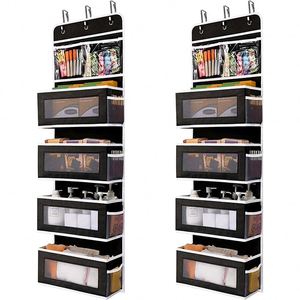 Wholesale Sturdy Black 4 <b>Shelf</b> Foldable Over the Door Hanging Storage Organizer With 4 Pockets - Product Image 1