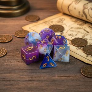 Juego de Dados Poliédricos Personalizados para Juegos de Rol, Color Morado, Venta al Por Mayor, para D&D - Product Image 3