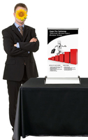 Mini support de bannière publicitaire de table de bureau d'intérieur personnalisé caractéristique enroulable caractéristique pliable