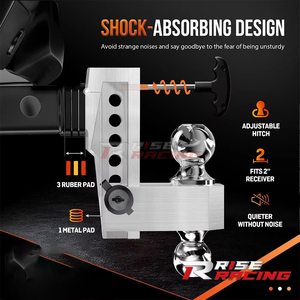 Rise Factory - <span class=keywords><strong>Enganche</strong></span> de Remolque de Aleación de Aluminio al por Mayor con <span class=keywords><strong>Bola</strong></span> Doble Ajustable, Compatible con Receptor de 2 Pulgadas - Product Image 6