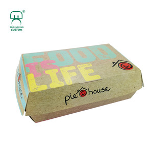 กล่องอาหารฟาสต์ฟู้ดแบบนำกลับบ้าน ยี่ห้อ E-colorpack สำหรับใส่แฮมเบอร์เกอร์ 2 ชิ้น ทำจากกระดาษรีไซเคิล เคลือบ UV - Product Image 3