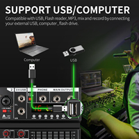 XTUGA EV4 Mini console de mixage audio Interface USB 4 canaux pour l'enregistrement à domicile sur ordinateur de karaoké Éclairage audio vidéo professionnel