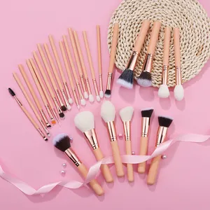 Professional Makeup Brushes High Quality Full Set Pink Handle 26pcs Powder Foundation Blush Eye Brushes Set In Bulk