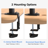 MD97442SE 13 "-32" 10kg Bras de moniteur unique Support de bureau pour écran incurvé noir Support pour ordinateur Support VESA