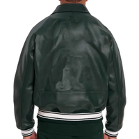 Veste bomber en cuir d'agneau de haute qualité, streetwear, OEM, veste en cuir personnalisée, fabricant professionnel de vestes en cuir, vestes pour hommes