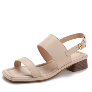 Sandalias Romanas Minimalistas de Tiras Anchas para Mujer, Punta Abierta Cuadrada, Tacón Medio, Zapatos de Verano - Product Image 2