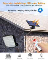 Lampe Murale Solaire à LED 118/318 pour Extérieur, Sécurité, Garage, Détection de Mouvement, Étanche, Éclairage de Cour, Projecteur de Contrôle