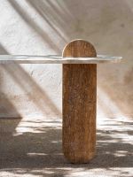 Table console en pierre de travertin de luxe pour salon de villa contemporaine SH STONE
