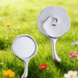 High Quality Flower Shape Different Color Debossed Logo Handheld <b>Mirror</b> - Product Image 1