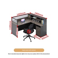 Modern Minimalist Large Office Cubicle Partition Workstation with Glass Partition Shelf Composable Employee Workstations