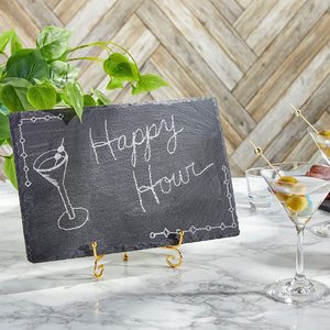 Assiettes rectangles pour dîners en <span class=keywords><strong>ardoise</strong></span> noire Ensemble divertissant de 6 mini planches à fromage en <span class=keywords><strong>ardoise</strong></span> avec craies en stéatite - Product Image 4