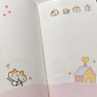 Carnet de notes Kawaii avec couverture en papier gonflable 32K, motif chat de dessin animé mignon, personnalisable, avec boucle magnétique, idéal comme cadeau pour étudiants
