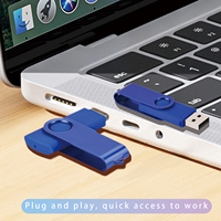 Flash Drive USB 2.0 Tipe-C Kapasitas Besar 128GB dengan Casing Logam Grosir, Antarmuka USB, dan Logo yang Dapat Dikustomisasi