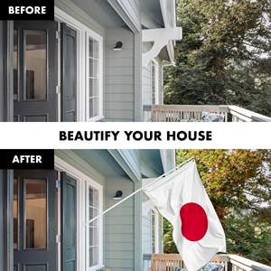 Bandera de Japón Blanca de 3x5 Pies, Impresa, con Asta de Aluminio Giratoria de 6 Pies Anti-Enredos, Impresión Digital en Poliéster, Estilo Volador - Product Image 4