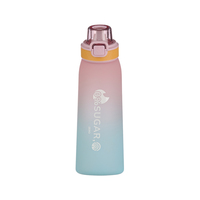 Bouteille en PP anti-fuite avec options de parfum, couvercle à clapet, paille intégrée, compatible lave-vaisselle pour l'école, le cyclisme, la randonnée, le camping