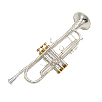 Wholesale High Quality Brass Instrument Silver Plated Trumpet Instrument Gold and Silver Two Colors