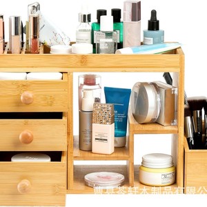 Wooden home <b>dressing</b> <b>table</b> shelf, skincare product and lipstick holder, drawer-style multi-functional cosmetic <b>storage</b> box - Product Image 4