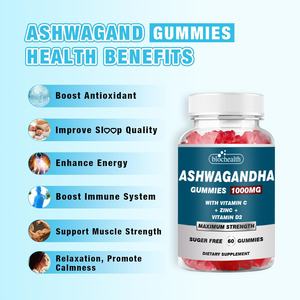 Biocaro 60 unidades Ashwagandha & <span class=keywords><strong>Vitamin</strong></span> <span class=keywords><strong>D3</strong></span> Gummy Candy OEM Suplementos para adultos Suplementos para hombres y mujeres - Product Image 2