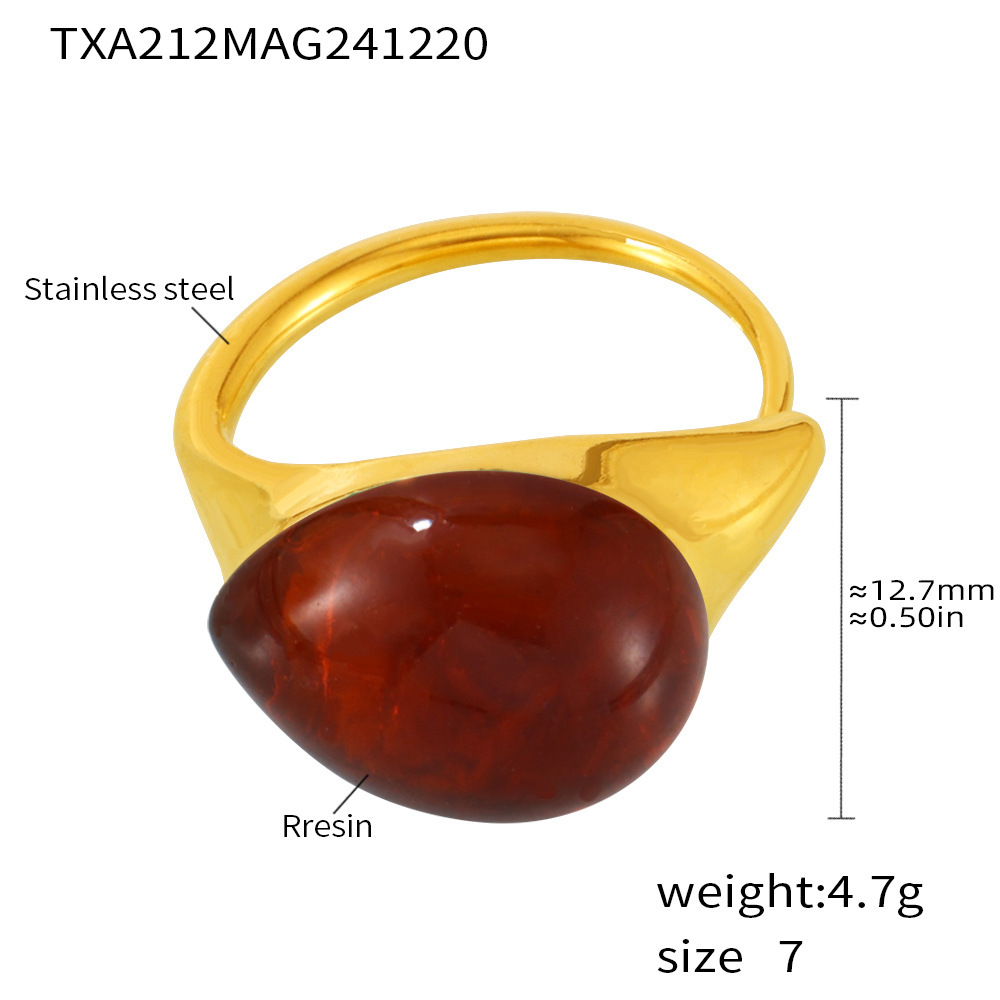 dark red resin ring