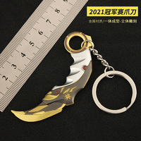 Porte-clés Karambit Valorant Champions 2021, dernier design, mini couteau en alliage de zinc de 9 cm