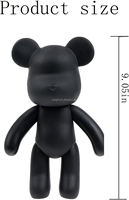 Figure d'art fluide Sculpture d'ours faite à la main 23cm 33cm Figure d'ours noir Graffiti Ours fluide noir avec intérieur de tirelire