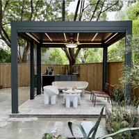 Pergola Pergola Motorisée Rétractable Louvre Aluminium Imperméable Bioclimatique Extérieur Gazebo de Jardin Pergola